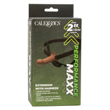 Performance Maxx Extension with Harness Brown 2 Inch Liquid Silicone Sleeve and Adjustable Straps > Dildos > Hollow Strap Ons - Tophatter Daily Deals