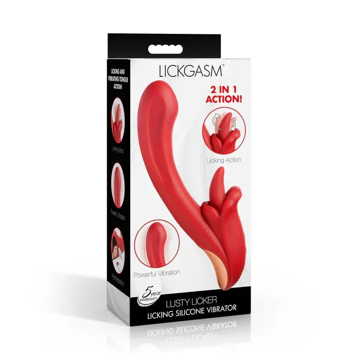 Lusty Licker (Red) – Silicone Licking Vibrator with Vibrating Shaft > Vibrators > Unconventional - Tophatter Daily Deals