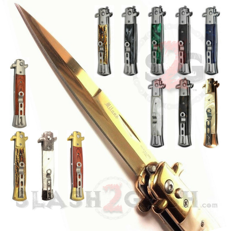 Diablo Stiletto Automatic Knife Milano Switchblade 9" - Asst. colors Knife-Auto - Tophatter Daily Deals