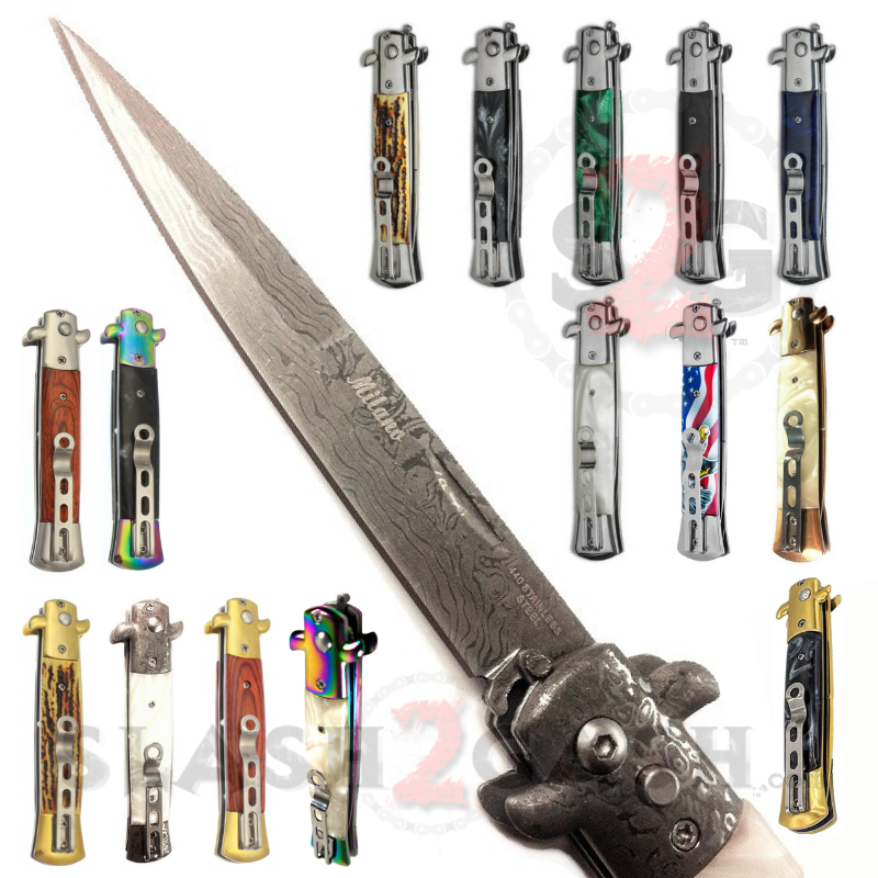 Diablo Stiletto Automatic Knife Milano Switchblade 9" - Asst. colors Knife-Auto - Tophatter Daily Deals