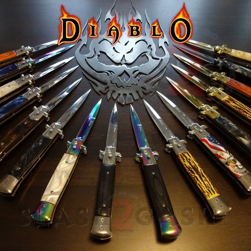 Diablo Stiletto Automatic Knife Milano Switchblade 9