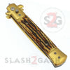 Diablo Stiletto Automatic Knife Milano Switchblade - Gold Stag Horn Knife-Auto - Tophatter Daily Deals