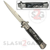 Diablo Stiletto Automatic Knife Milano Switchblade - Marble Black Pearl Knife-Auto - Tophatter Daily Deals
