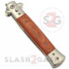 Diablo Stiletto Automatic Knife Milano Switchblade - Silver w/ Rosewood Knife-Auto - Tophatter Daily Deals