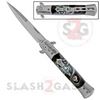 Diablo Stiletto Automatic Knife Milano Switchblade 9" - Asst. colors Skull Cross Knife-Auto - Tophatter Daily Deals