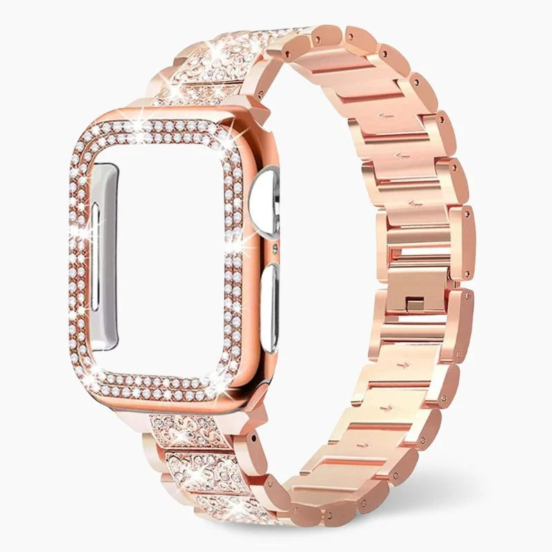 Apple Watch Band Rose Gold Crystal Bracelet Strap Gift Gold - Tophatter Daily Deals