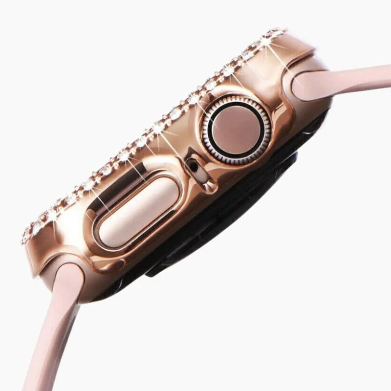 Apple Watch Band Rose Gold Crystal Bracelet Strap Gift - Tophatter Daily Deals