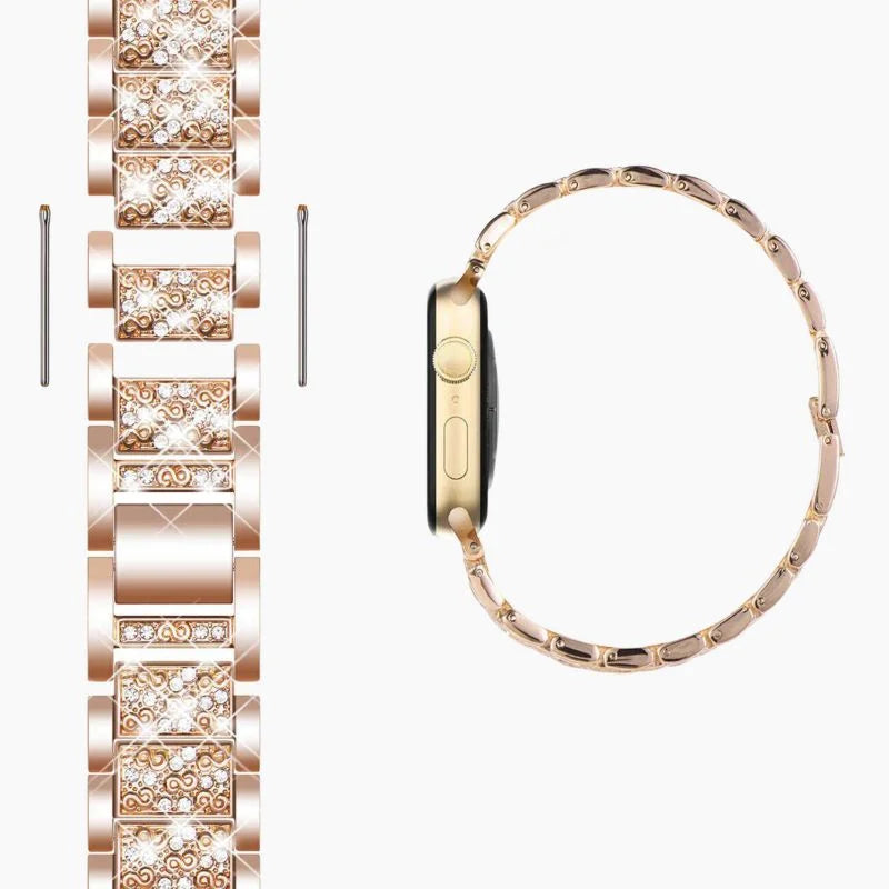 Apple Watch Band Rose Gold Crystal Bracelet Strap Gift - Tophatter Daily Deals