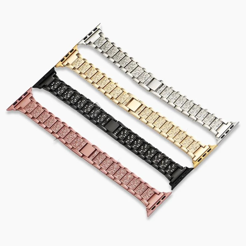 Apple Watch Band Rose Gold Crystal Bracelet Strap Gift - Tophatter Daily Deals