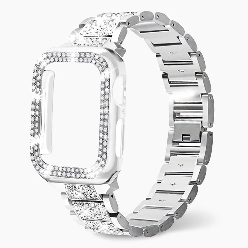 Apple Watch Band Rose Gold Crystal Bracelet Strap Gift Silver - Tophatter Daily Deals