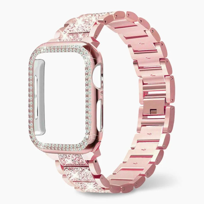 Apple Watch Band Rose Gold Crystal Bracelet Strap Gift Rose Gold - Tophatter Daily Deals