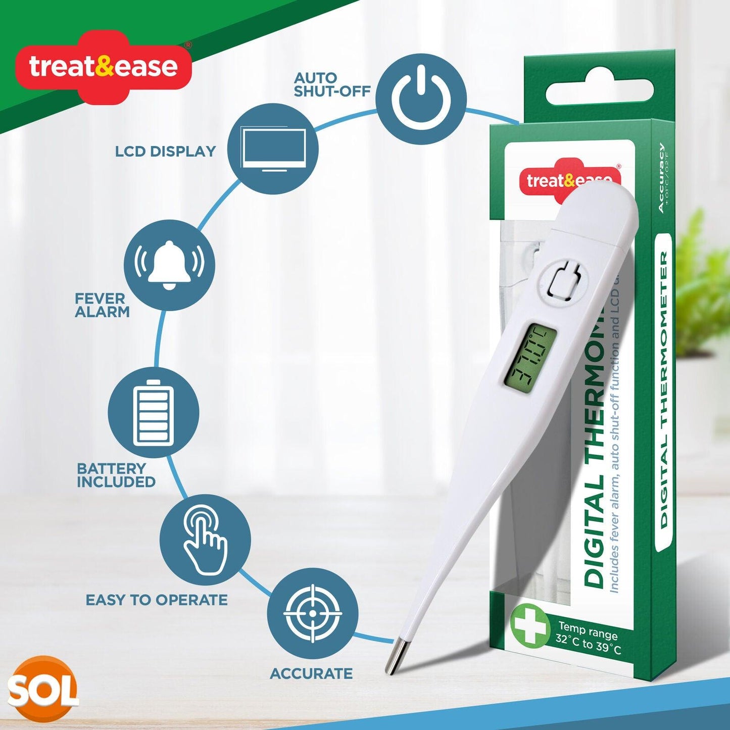 Best Digital Thermometer UK - Baby Adult Oral Ear Body Arm Fever Personal Care - Tophatter Daily Deals