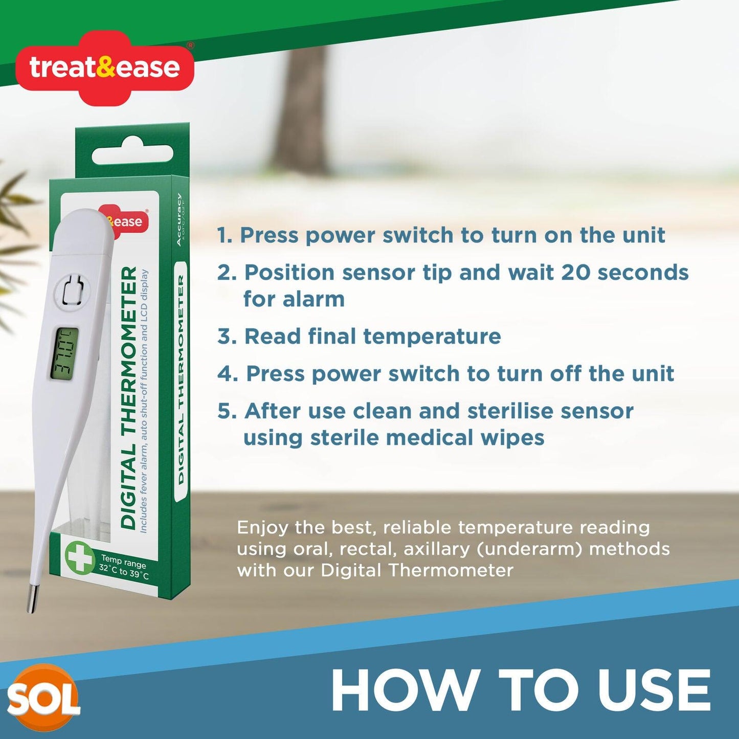 Best Digital Thermometer UK - Baby Adult Oral Ear Body Arm Fever Personal Care - Tophatter Daily Deals