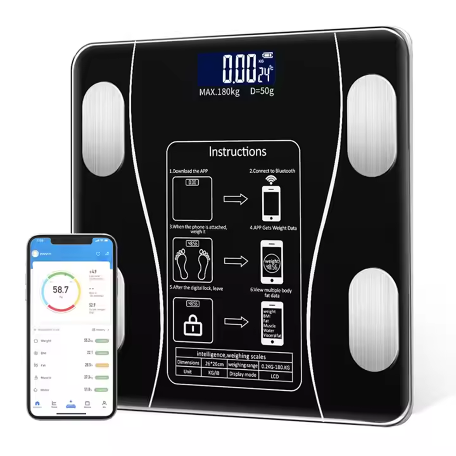 Digital Scales Bathroom - Weight Scales for Home Body weight scale, Digital Electronic Bathroom Scales Health & Beauty - Tophatter Daily Deals