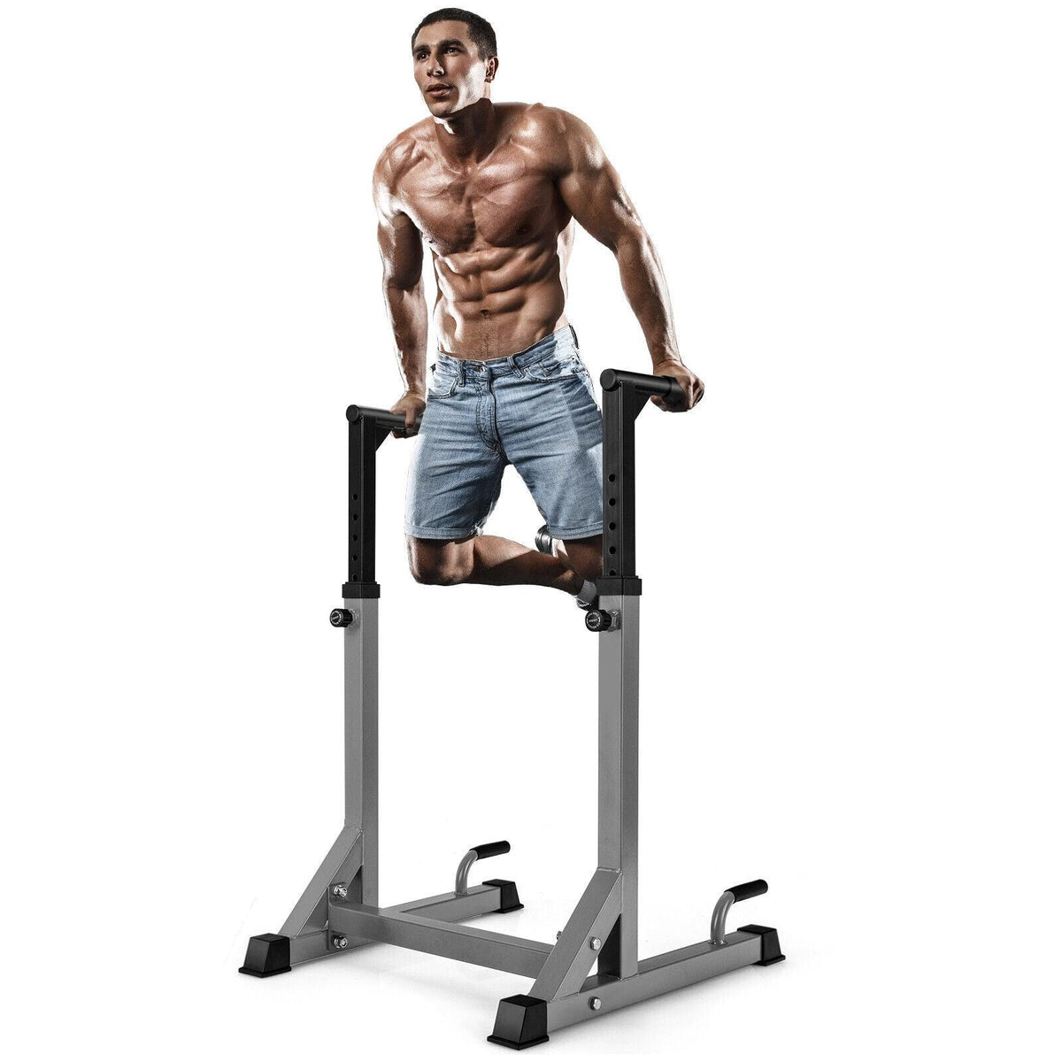 Foldable Dip Bars - Adjustable Dip Stand Multi-function Dip-up Station Heavy-duty Parallel Bars Exercise & Fitness - Tophatter Daily Deals