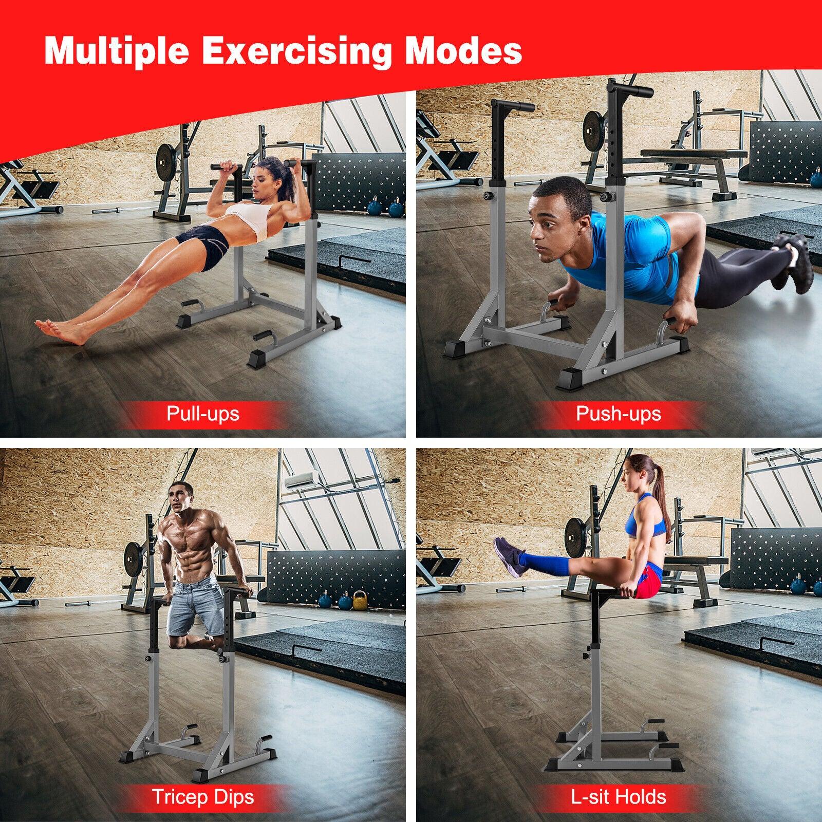 Foldable Dip Bars - Adjustable Dip Stand Multi-function Dip-up Station Heavy-duty Parallel Bars Exercise & Fitness - Tophatter Daily Deals