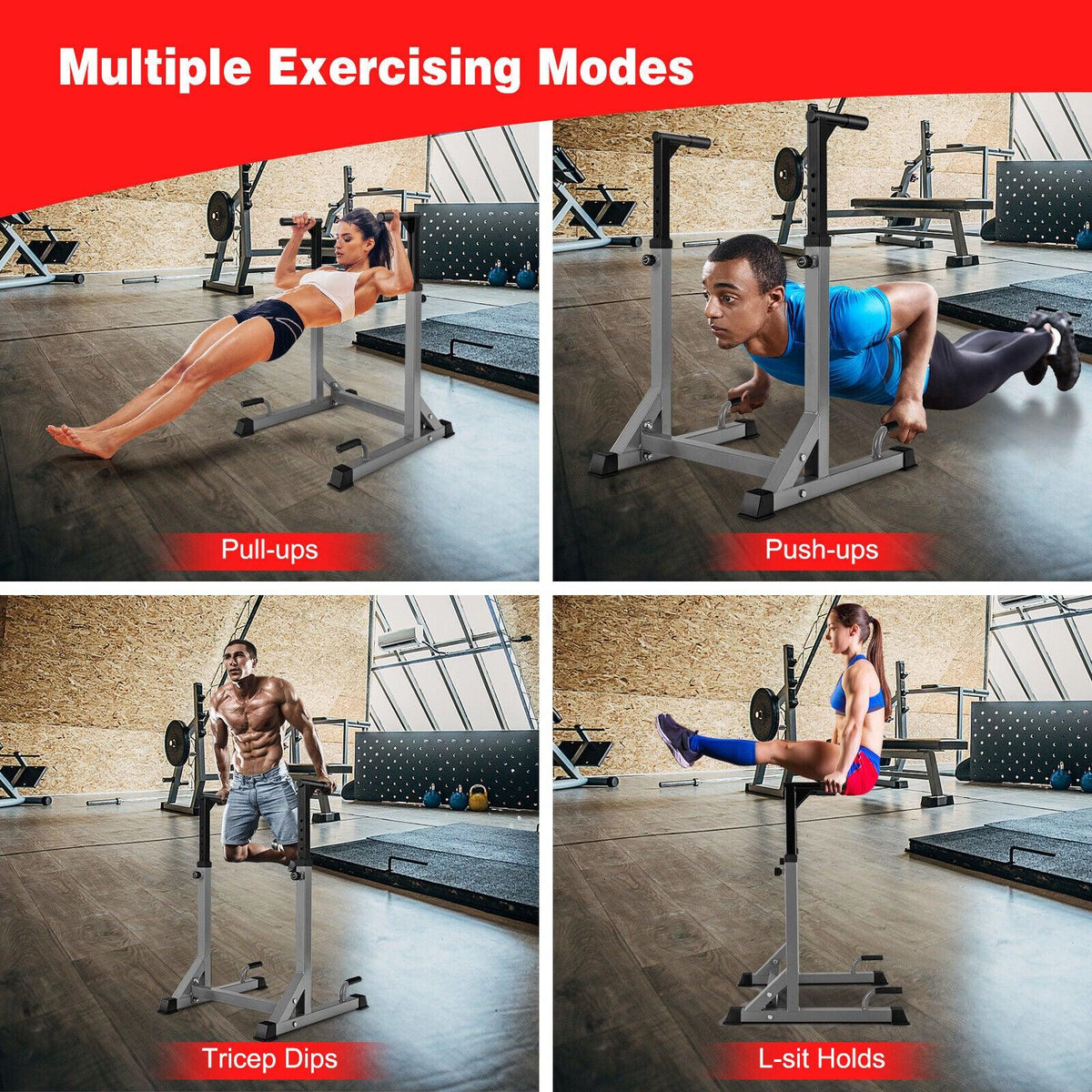 Foldable Dip Bars - Adjustable Dip Stand Multi-function Dip-up Station Heavy-duty Parallel Bars Exercise & Fitness - Tophatter Daily Deals