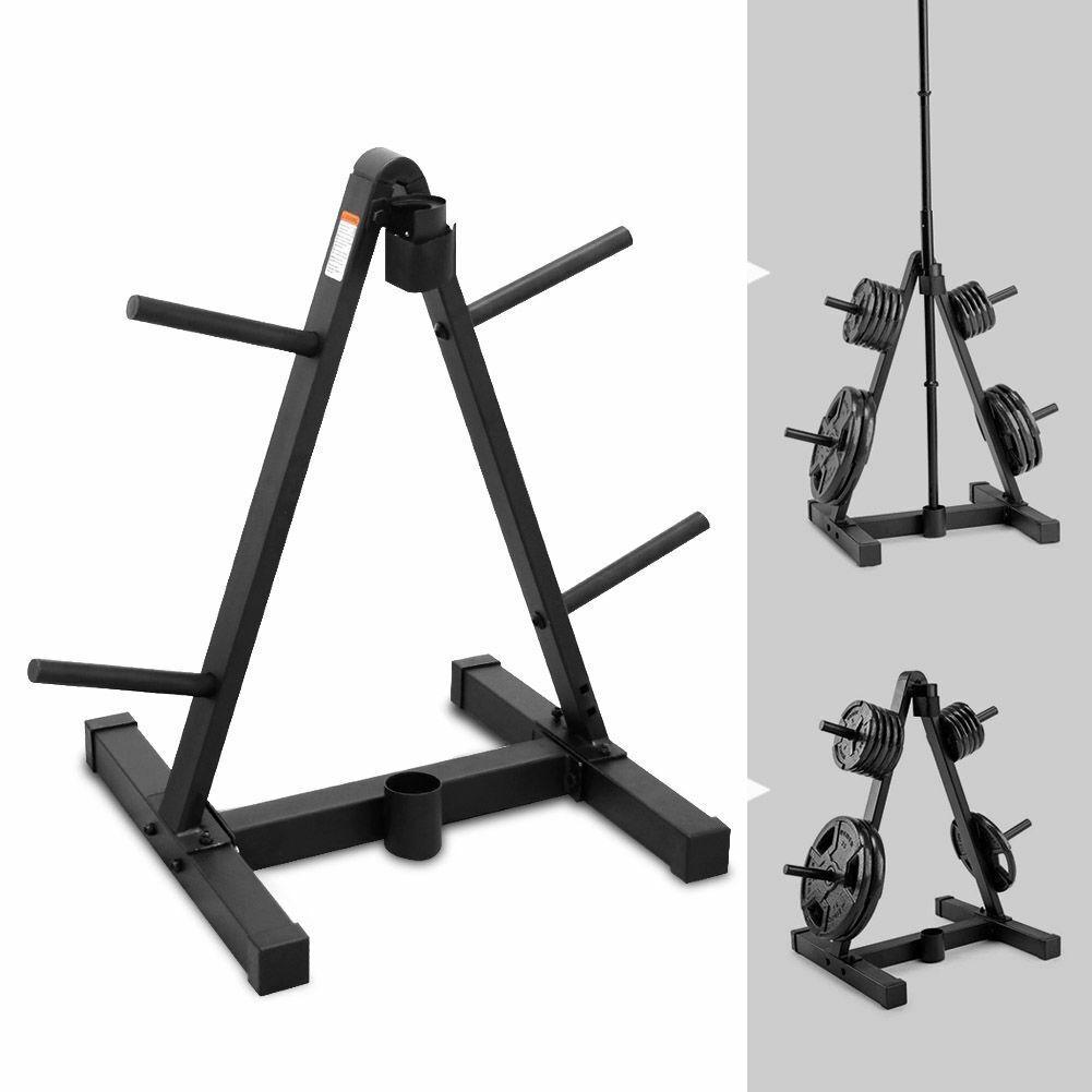 Weights Plate Stand - 1" Standard Weight Plate Rack Tree Storage Holder Barbell Disc Stand Dumbbell UK Dumbbeells rack - Tophatter Daily Deals