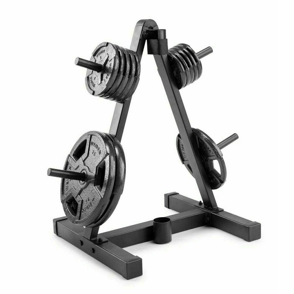 Weights Plate Stand - 1" Standard Weight Plate Rack Tree Storage Holder Barbell Disc Stand Dumbbell UK Dumbbeells rack - Tophatter Daily Deals