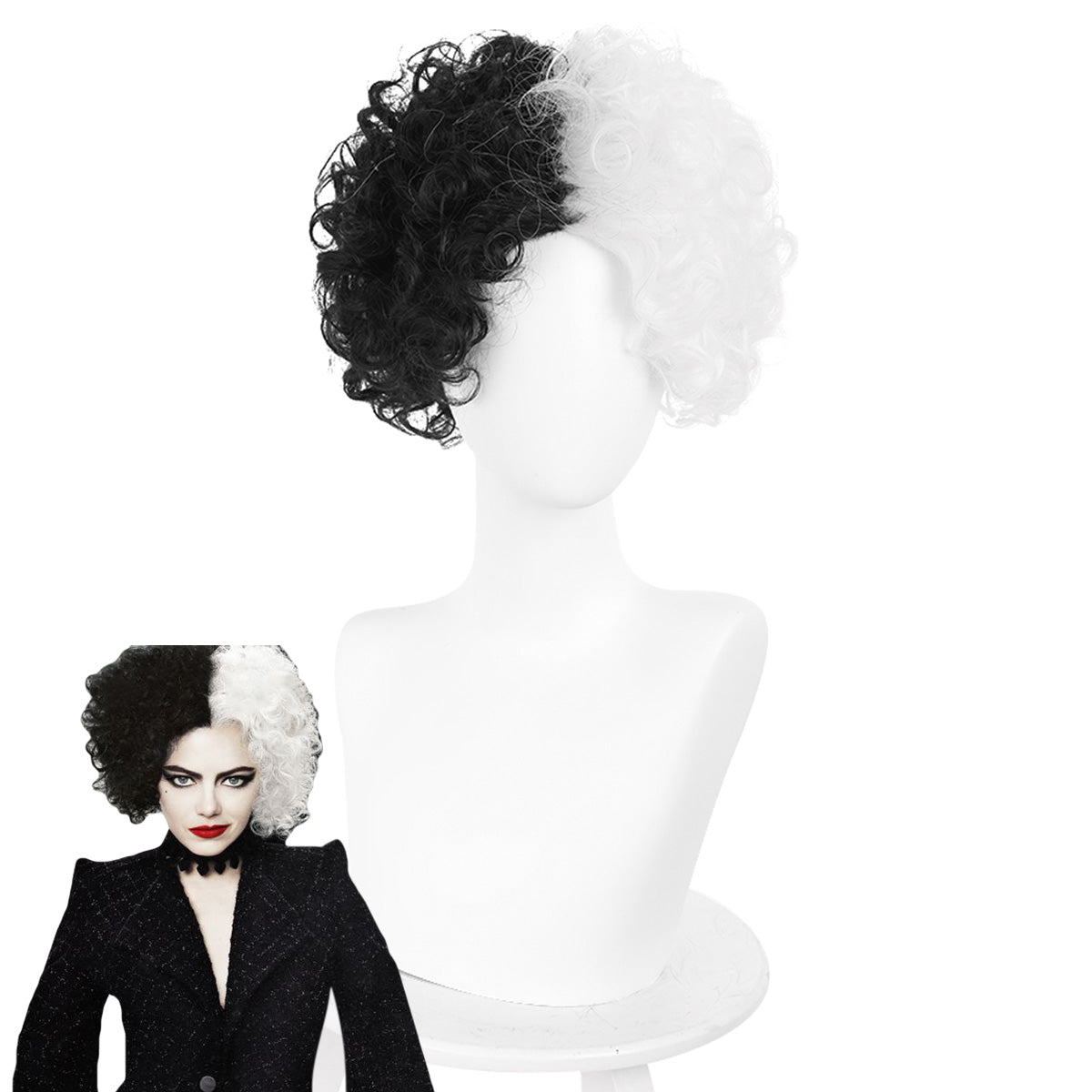 Disney Movie Cruella de Vil Black Silver Cosplay Wig Wig - Tophatter Daily Deals