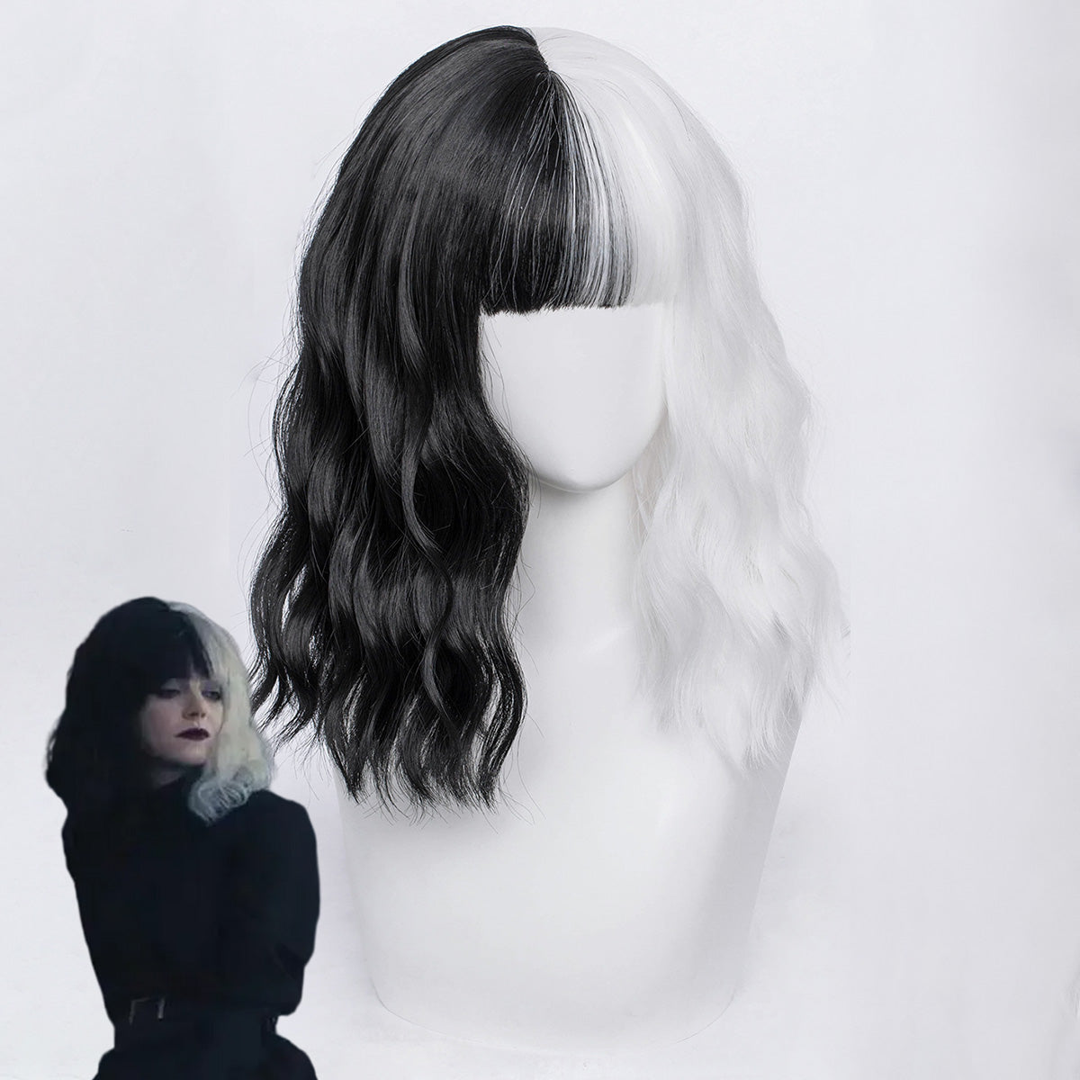 Disney Movie Cruella de Vil Black Silver Cosplay Wig C Edition Wig - Tophatter Daily Deals