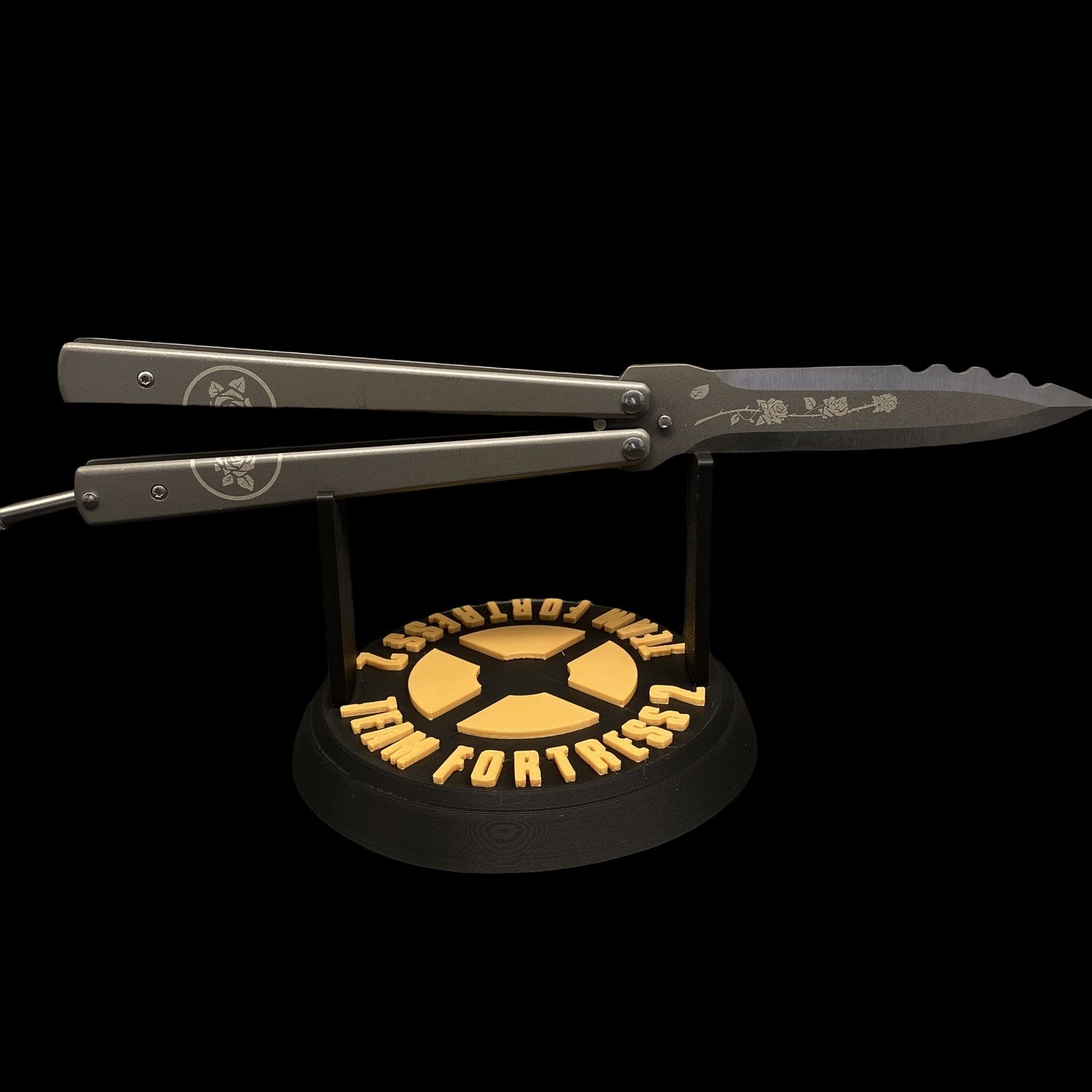 3D Printing TF2 Spy Black Rose Balisong Display Holder - Tophatter Daily Deals