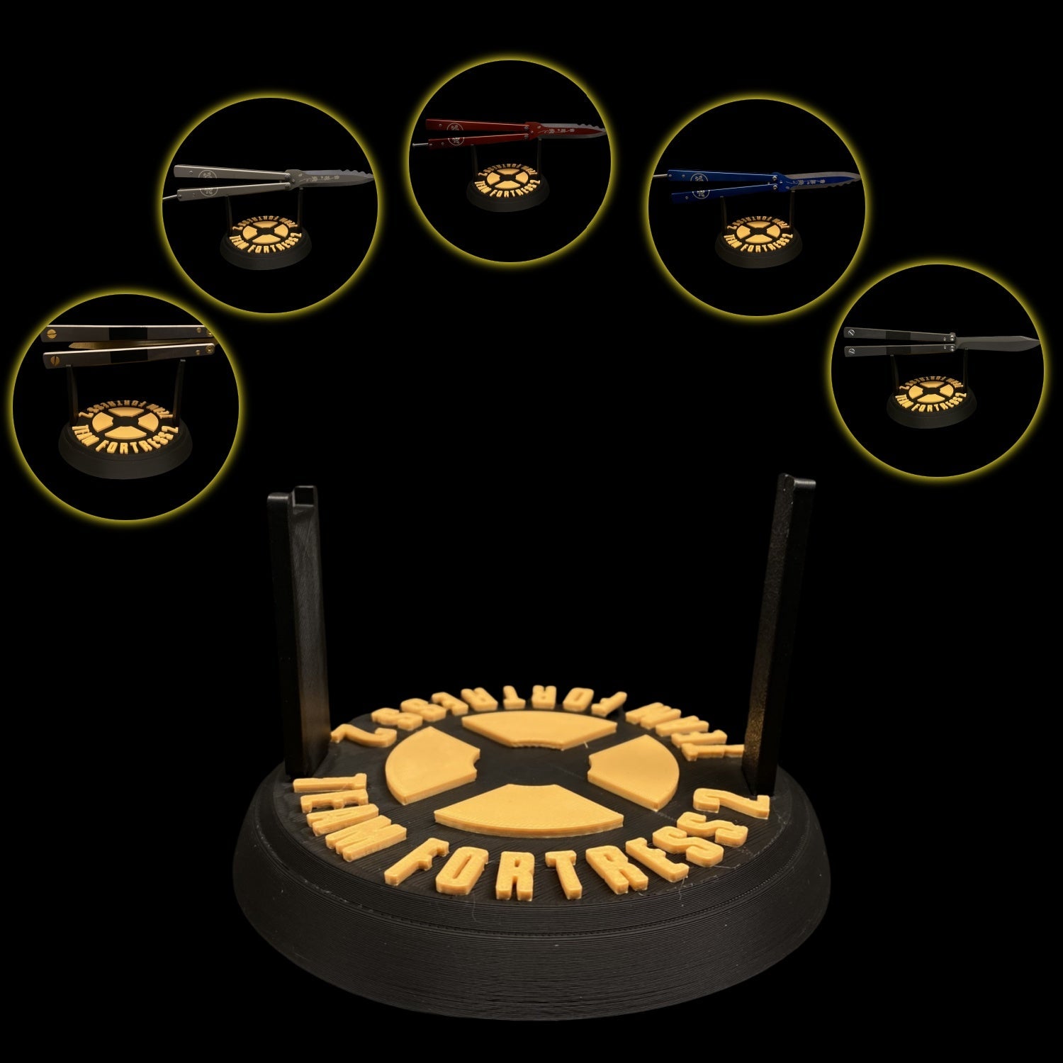 3D Printing TF2 Spy Black Rose Balisong Display Holder - Tophatter Daily Deals