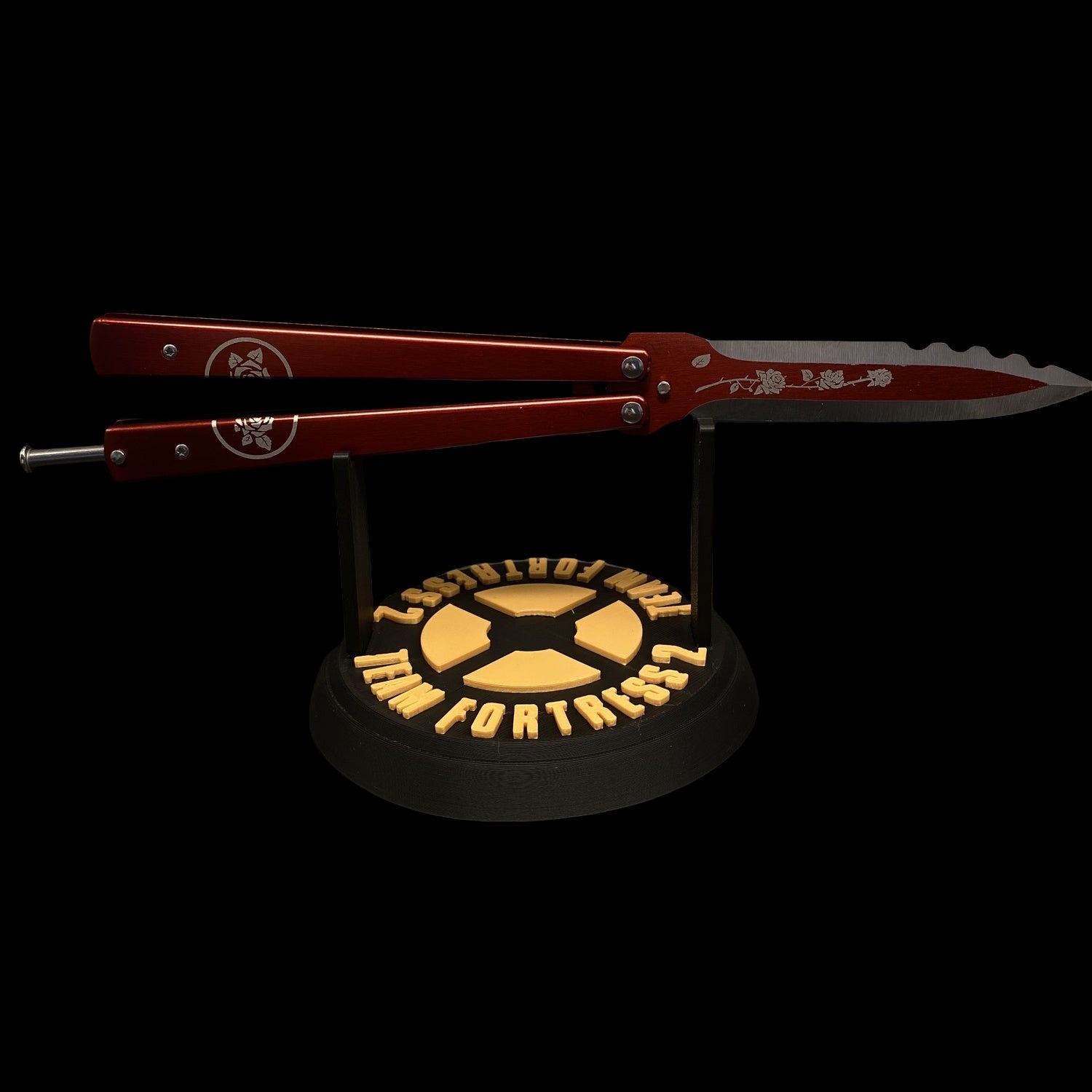 3D Printing TF2 Spy Black Rose Balisong Display Holder - Tophatter Daily Deals