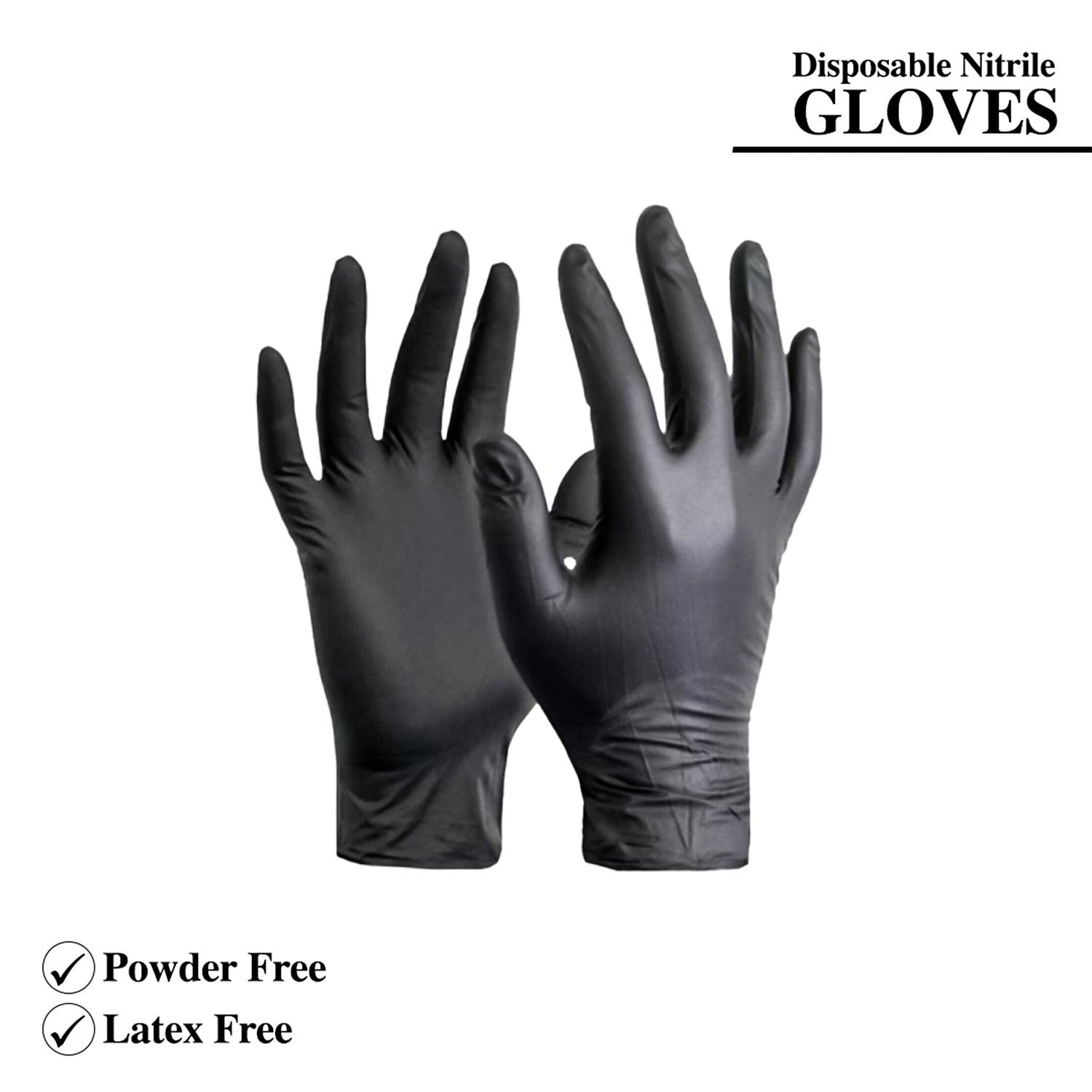 Best Disposable Gloves - Black Nitrile Powder & Latex Free Thick Disposable Gloves Apparel & Accessories - Tophatter Daily Deals