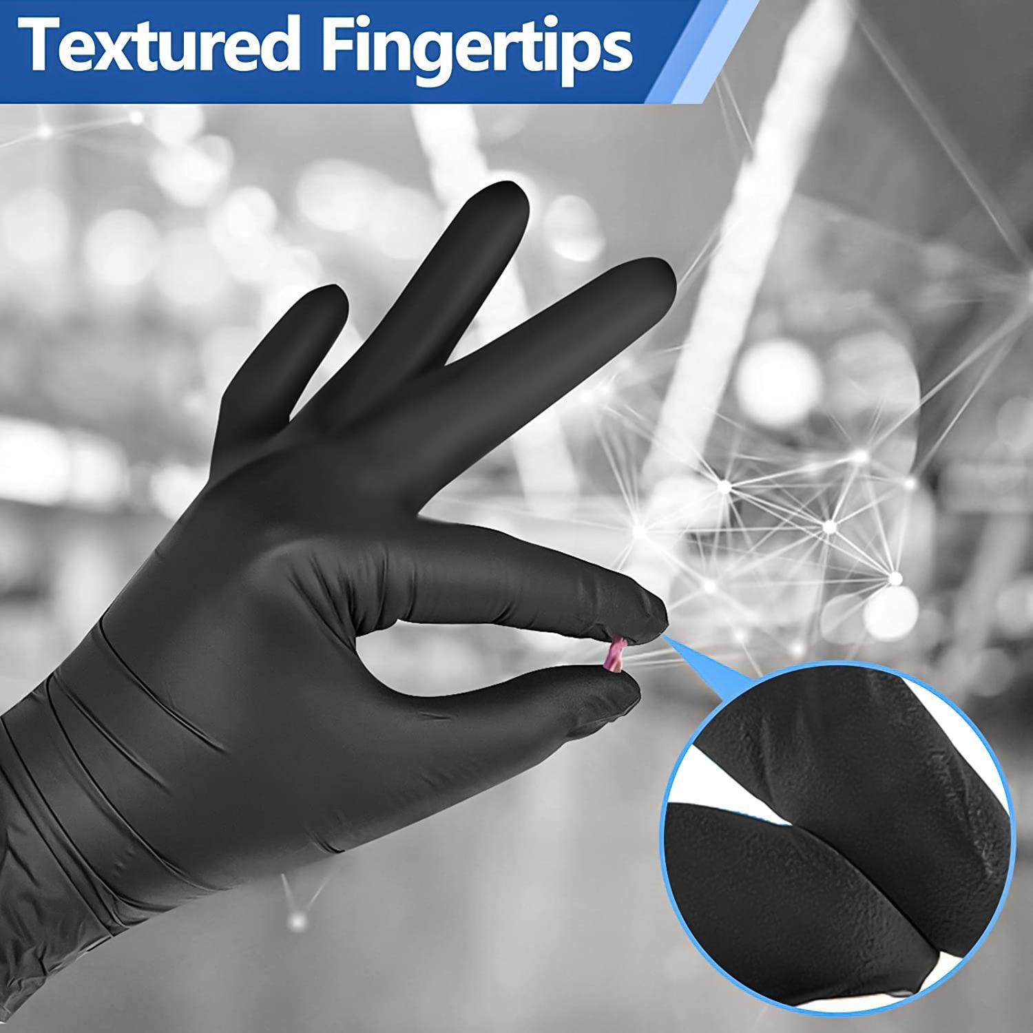 Best Disposable Gloves - Black Nitrile Powder & Latex Free Thick Disposable Gloves Apparel & Accessories - Tophatter Daily Deals