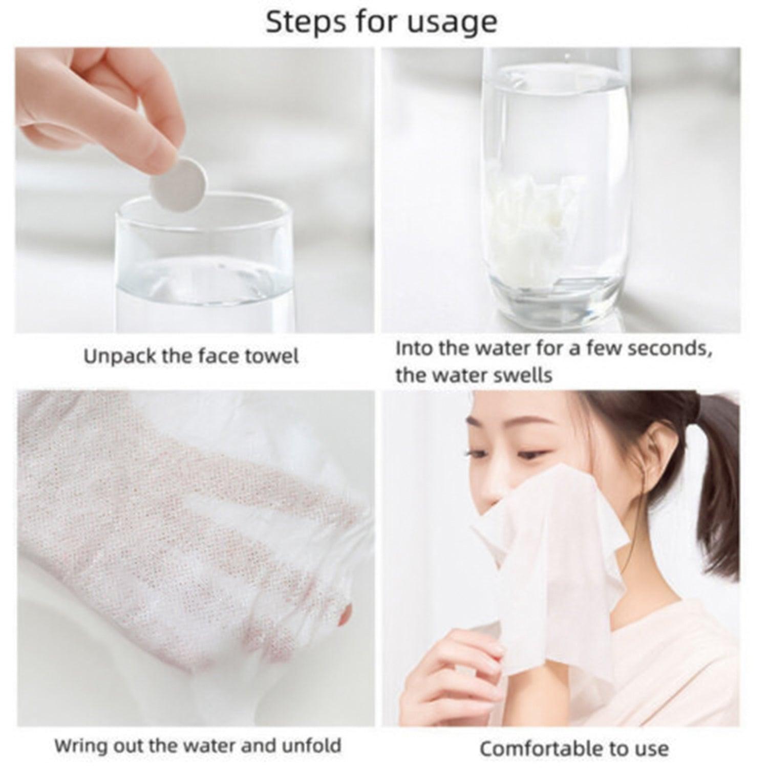 Compressed Towel Tablets - 100 Pcs Portable Magic Towel Disposable Compressed Travel Towel Personal Care - Tophatter Daily Deals