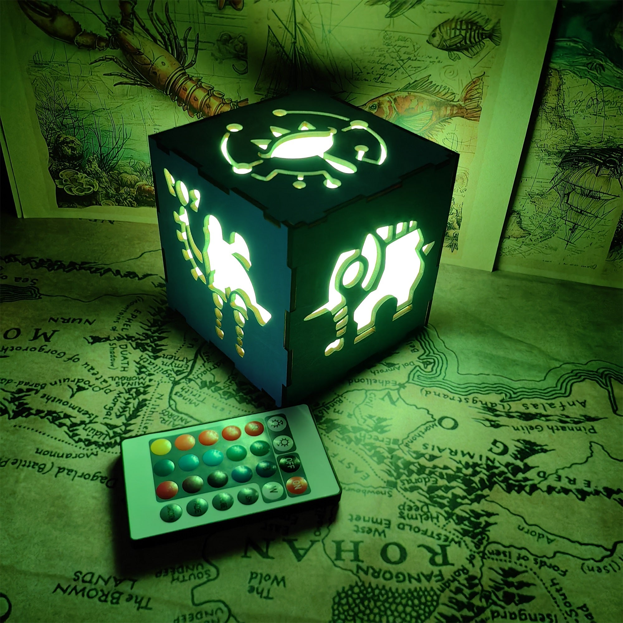 Breath of The Wild Divine Beast Inspired Lantern Wooden Cube Light - Tophatter Daily Deals