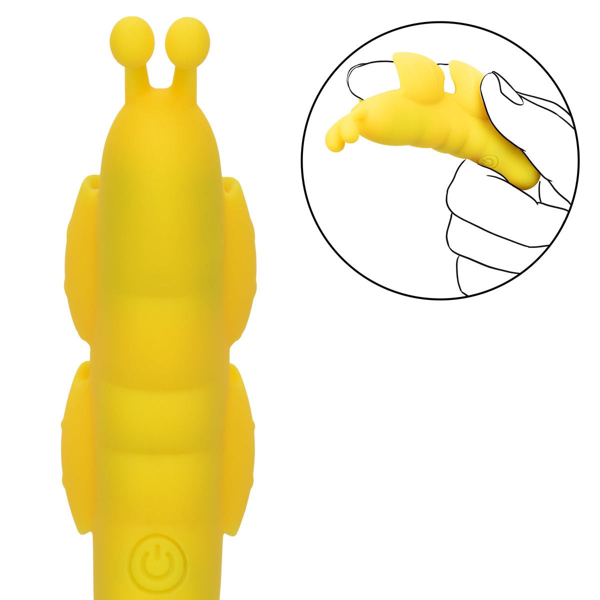 Neon Vibes The Butterfly Vibe Yellow Silicone Finger Teaser with 10 Functions and Rechargeable > Vibrators > Finger Vibrators - Tophatter Daily Deals