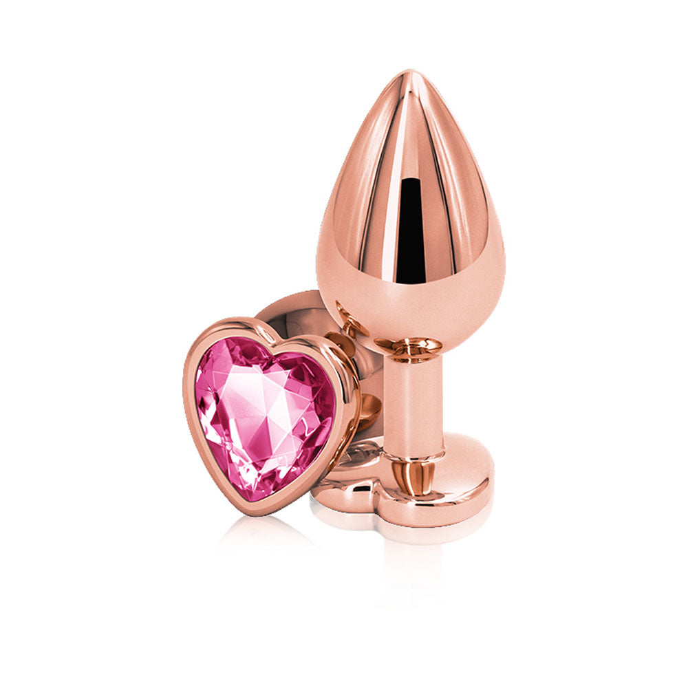 Rear Assets Rose Gold Heart Medium – Metal Butt Plug with Pink Gem Base > Anal Range > Jewel Butt Plugs - Tophatter Daily Deals
