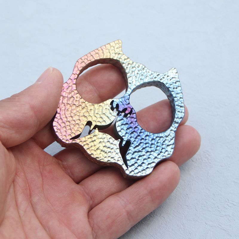 Dog Head Titanium Knuckle Duster Self Defense EDC Decoration - Tophatter Daily Deals