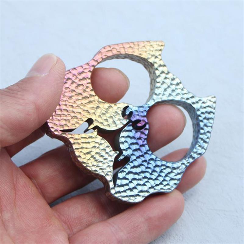 Dog Head Titanium Knuckle Duster Self Defense EDC Decoration - Tophatter Daily Deals