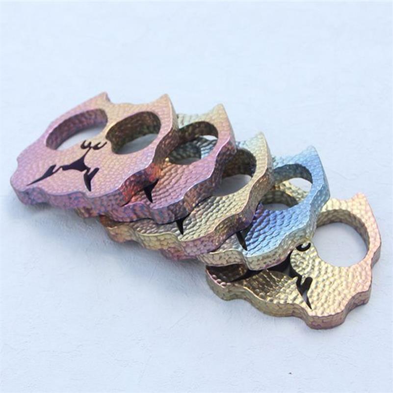 Dog Head Titanium Knuckle Duster Self Defense EDC Decoration - Tophatter Daily Deals