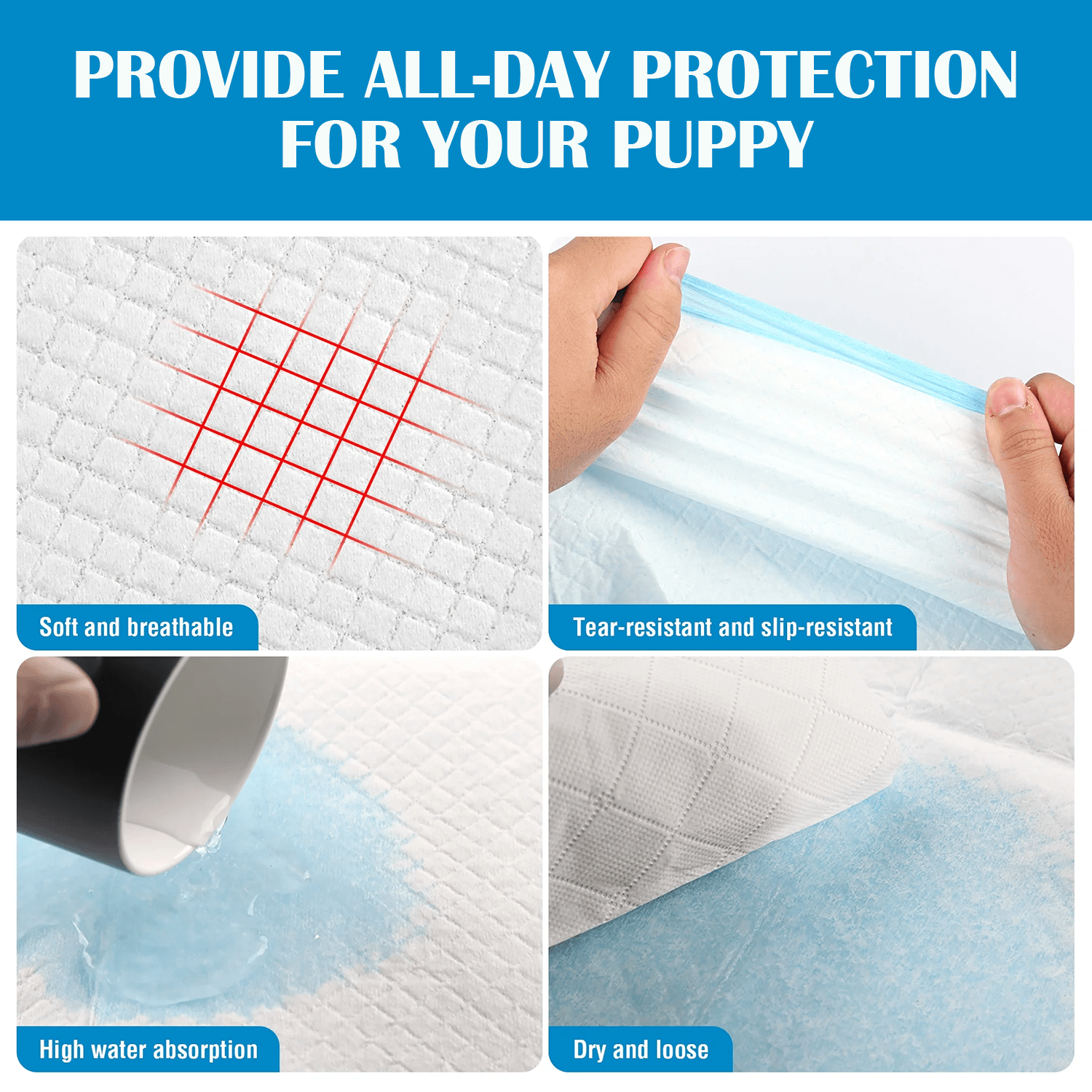 Pet Toilet Training Pads – 100pcs Super Absorbent Puppy Masts for Indoor & Outdoor Use Pads - Tophatter Daily Deals