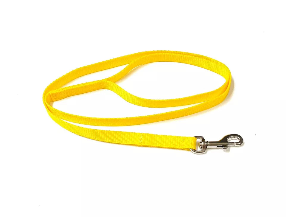 Dog Running Leash - 45" Puppy Small Dog Walking Lead 13mm Wide Strong Durable Webbing Yellow Pet Products - Tophatter Daily Deals