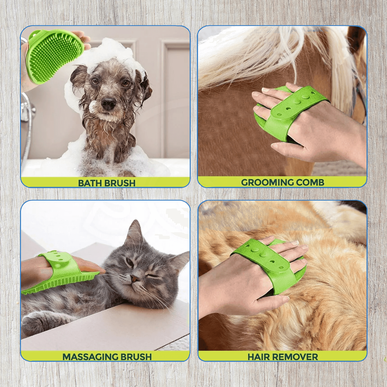 Pet Hair Remover Brush - Dog Grooming Mitt Pet Glove Brush | Cat Fur Hair Remover Deshedding Hand Massage Hair Care - Tophatter Daily Deals