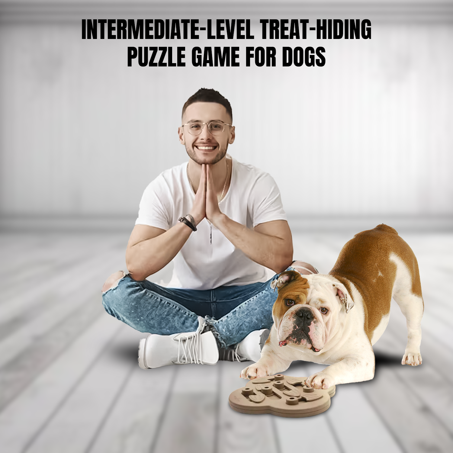 Dog Puzzle Toy – Interactive Slow Feeder for Dogs & Puppies, IQ Training Treat Dispenser Squeak Toys - Tophatter Daily Deals