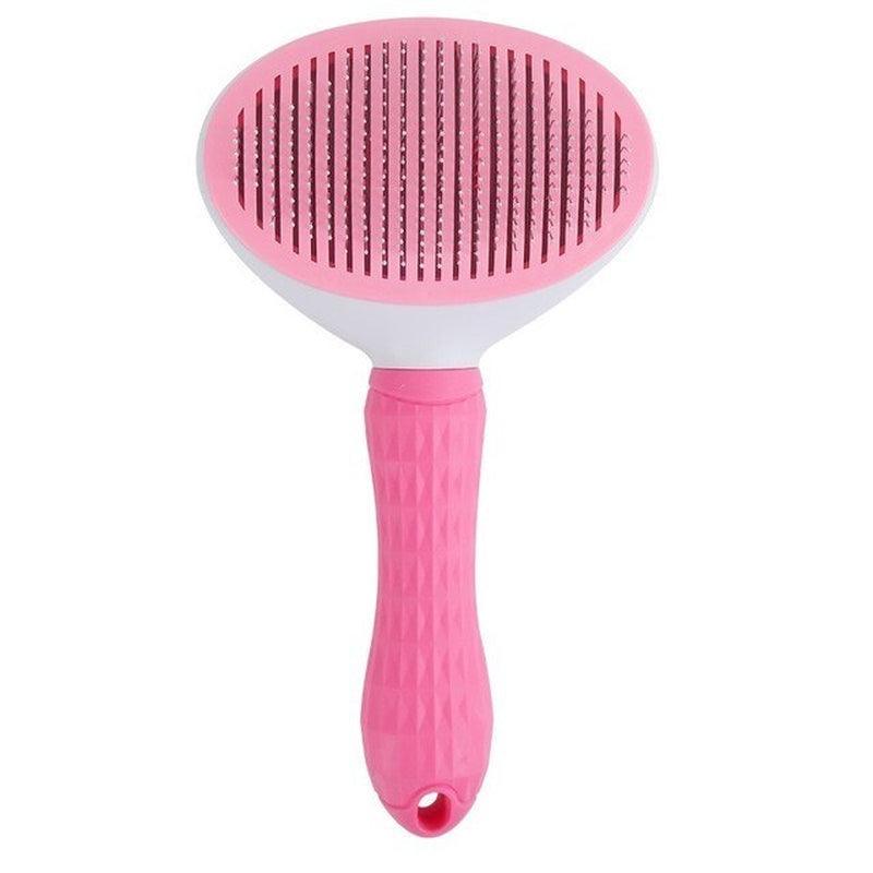 Animal Grooming Brushes - Self Cleaning Pet Hair Remover Brush for Dogs Cats Pets Dematting Comb Pink - Tophatter Daily Deals