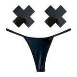 Dom Squad Black Wet Vinyl Pastie and G-String Set > Clothes > Pasties - Tophatter Daily Deals