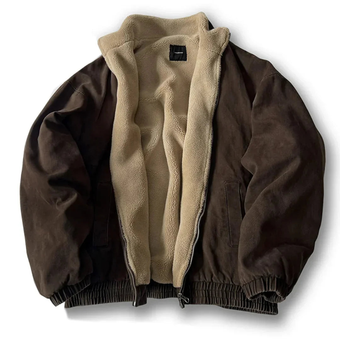 Insulating Padded Jacket - Boxy Fit, Cotton, Cold Weather Brown - Tophatter Daily Deals