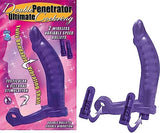 Double Penetrator Ultimate Purple Cockring with Multi-Speed Bullet > Cock Ring > Vibrating - Tophatter Daily Deals