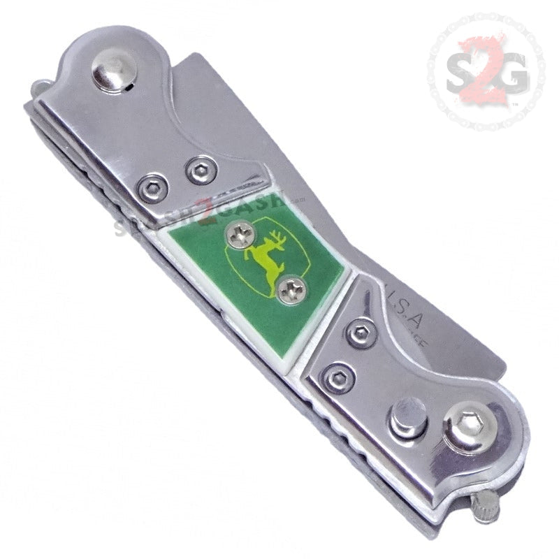 Double Trouble Mini Dual Switchblade Automatic Knife - John Deere Knife-Auto - Tophatter Daily Deals