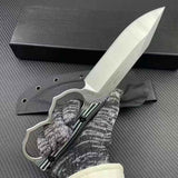 Double Heart Loop Fixed Blade Knife - Tophatter Daily Deals