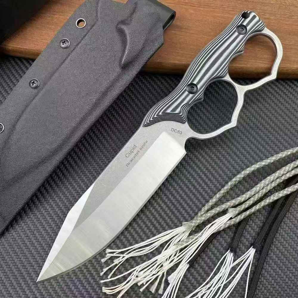 Double Heart Loop Fixed Blade Knife - Tophatter Daily Deals