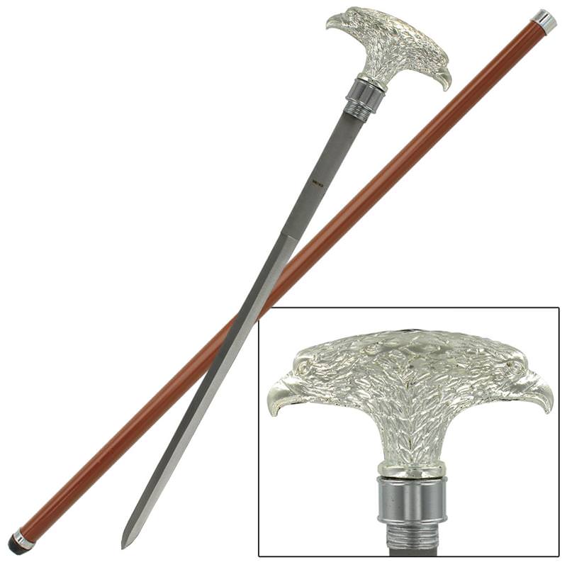 Double American Eagle Walking Sword Cane Collectible Weapons - Tophatter Daily Deals