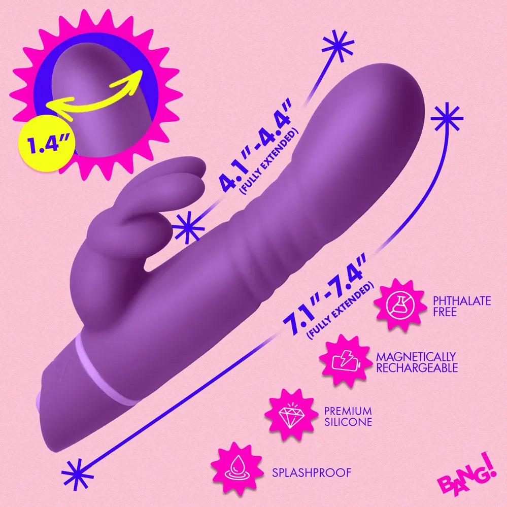 Thrusting Silicone Rabbit Vibrator – Dual Motor Stimulation Rabbit Vibrator > Vibrators > Ladies > Rabbit - Tophatter Daily Deals
